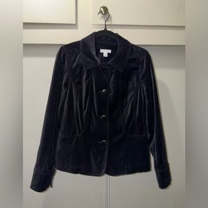 Charter Club Classic Women’s Black Velvet Blazer Size 8P Petite NWOT